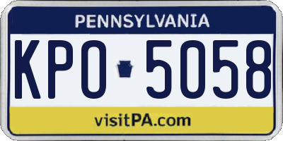 PA license plate KPO5058