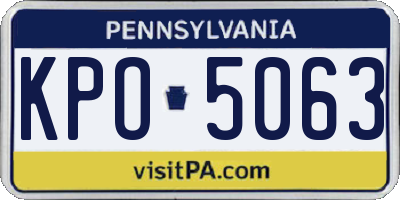 PA license plate KPO5063