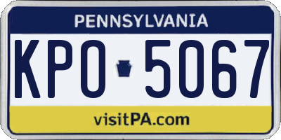 PA license plate KPO5067