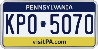PA license plate KPO5070