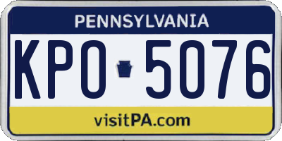 PA license plate KPO5076