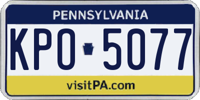 PA license plate KPO5077