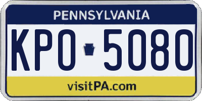 PA license plate KPO5080