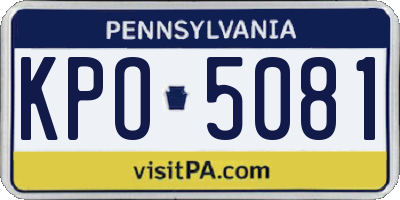 PA license plate KPO5081