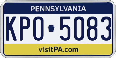 PA license plate KPO5083