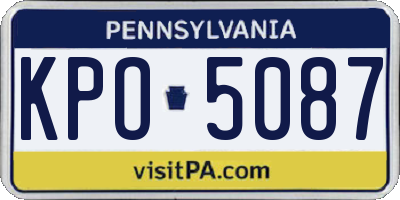 PA license plate KPO5087