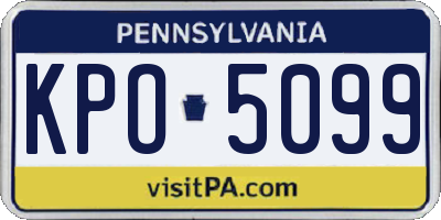 PA license plate KPO5099