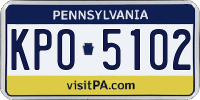 PA license plate KPO5102