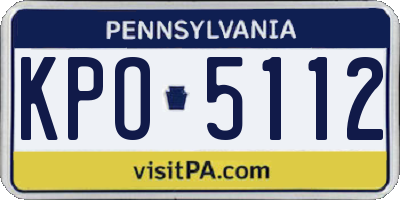 PA license plate KPO5112