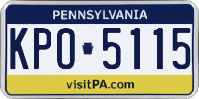 PA license plate KPO5115