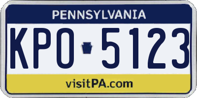 PA license plate KPO5123