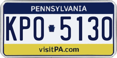 PA license plate KPO5130