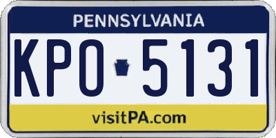 PA license plate KPO5131