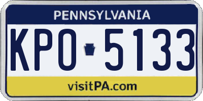 PA license plate KPO5133