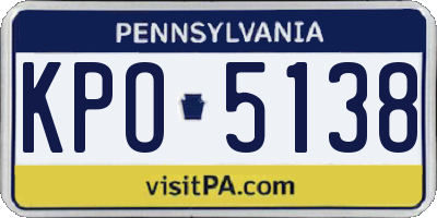 PA license plate KPO5138