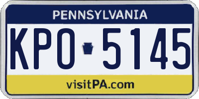 PA license plate KPO5145