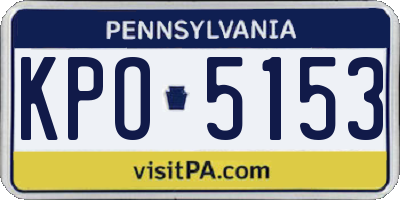 PA license plate KPO5153