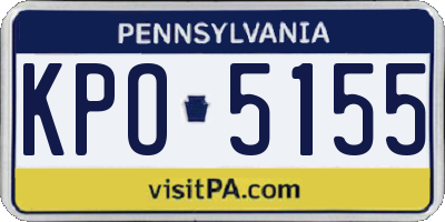 PA license plate KPO5155