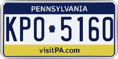 PA license plate KPO5160