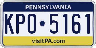PA license plate KPO5161
