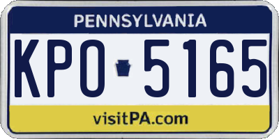 PA license plate KPO5165