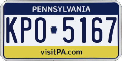 PA license plate KPO5167