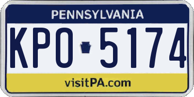 PA license plate KPO5174