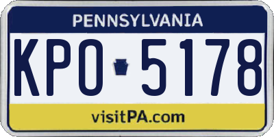 PA license plate KPO5178