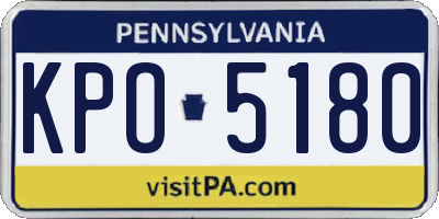 PA license plate KPO5180