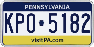 PA license plate KPO5182