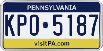 PA license plate KPO5187