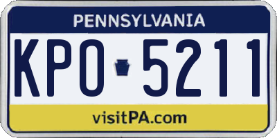 PA license plate KPO5211