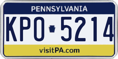 PA license plate KPO5214