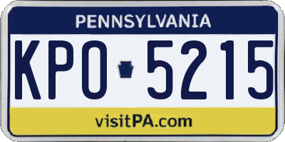 PA license plate KPO5215