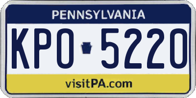 PA license plate KPO5220
