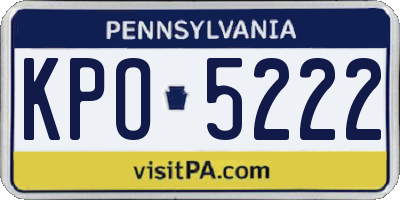 PA license plate KPO5222