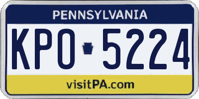 PA license plate KPO5224