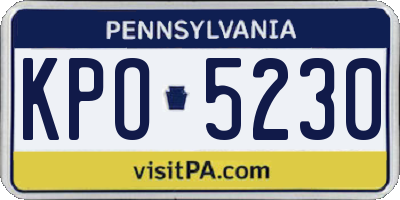 PA license plate KPO5230