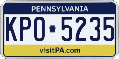 PA license plate KPO5235
