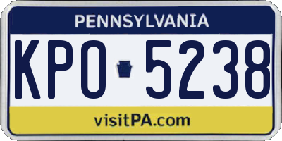PA license plate KPO5238