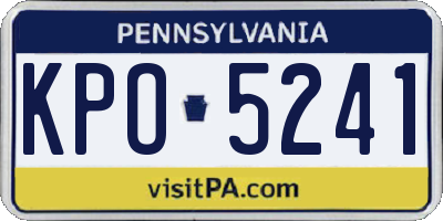 PA license plate KPO5241