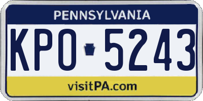 PA license plate KPO5243