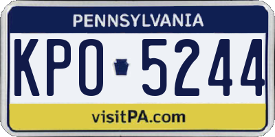 PA license plate KPO5244