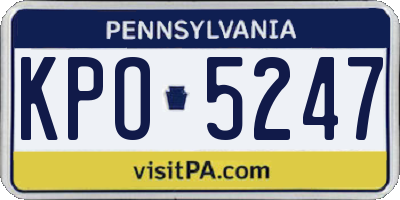 PA license plate KPO5247