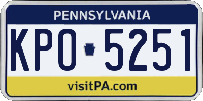 PA license plate KPO5251