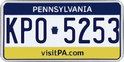 PA license plate KPO5253