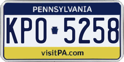 PA license plate KPO5258