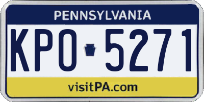 PA license plate KPO5271
