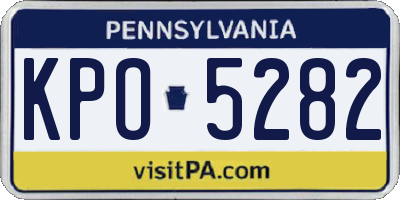 PA license plate KPO5282