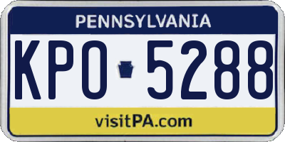 PA license plate KPO5288
